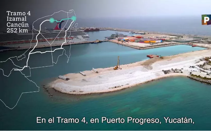 Construyen en Progreso muelle para el tren maya