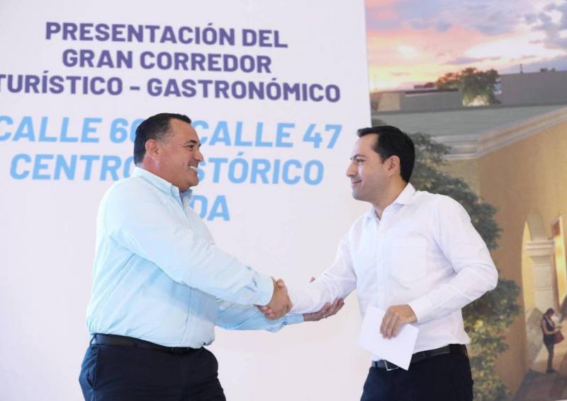 Presentan el Gobernador Mauricio Vila Dosal y el Alcalde Renán Barrera Concha, el Gran Corredor Turístico-Gastronómico.