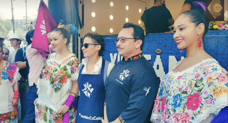 La cochinita, sabrosa embajadora de Yucatan en el tianguis turistico.