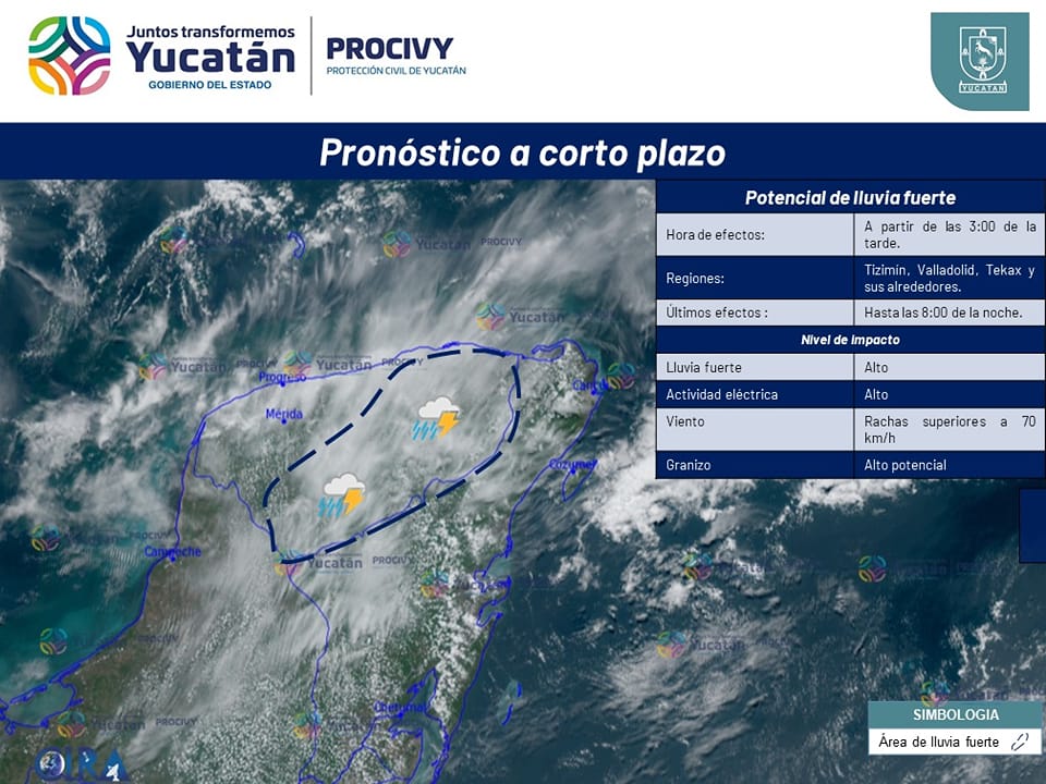 Esta tarde se esperan lluvias en Tizimín, Valladolid y Tekax