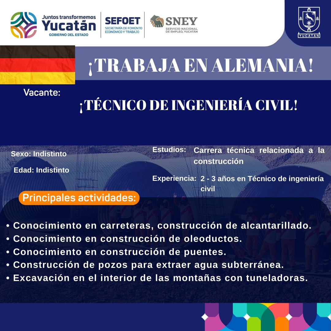 Ofrecen estas vacantes de trabajo en Alemania y Canadá para yucatecos