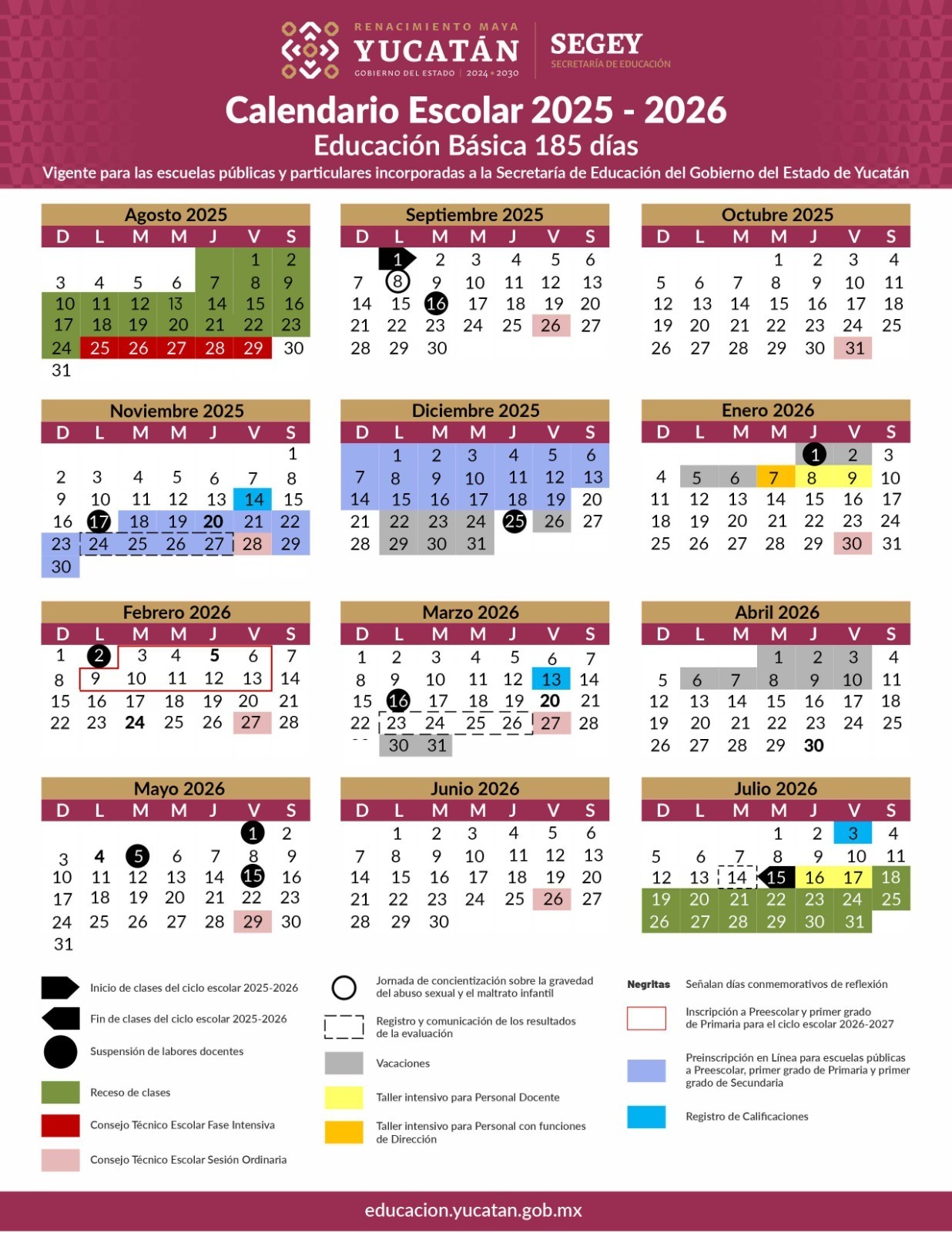 Gobierno del Estado presenta Calendario Escolar 2025–2026