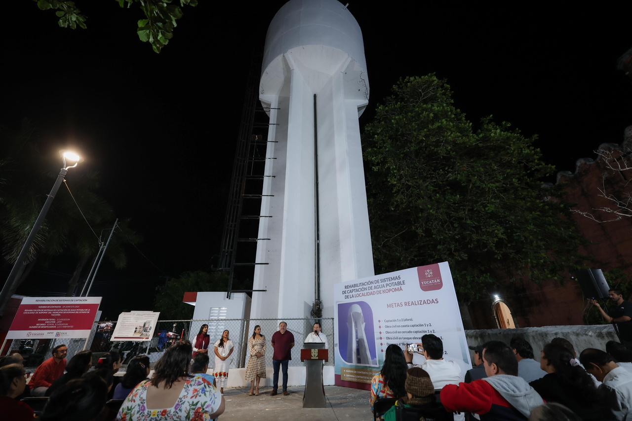Tras 20 años, rehabilitan sistemas de agua potable en Kopomá
