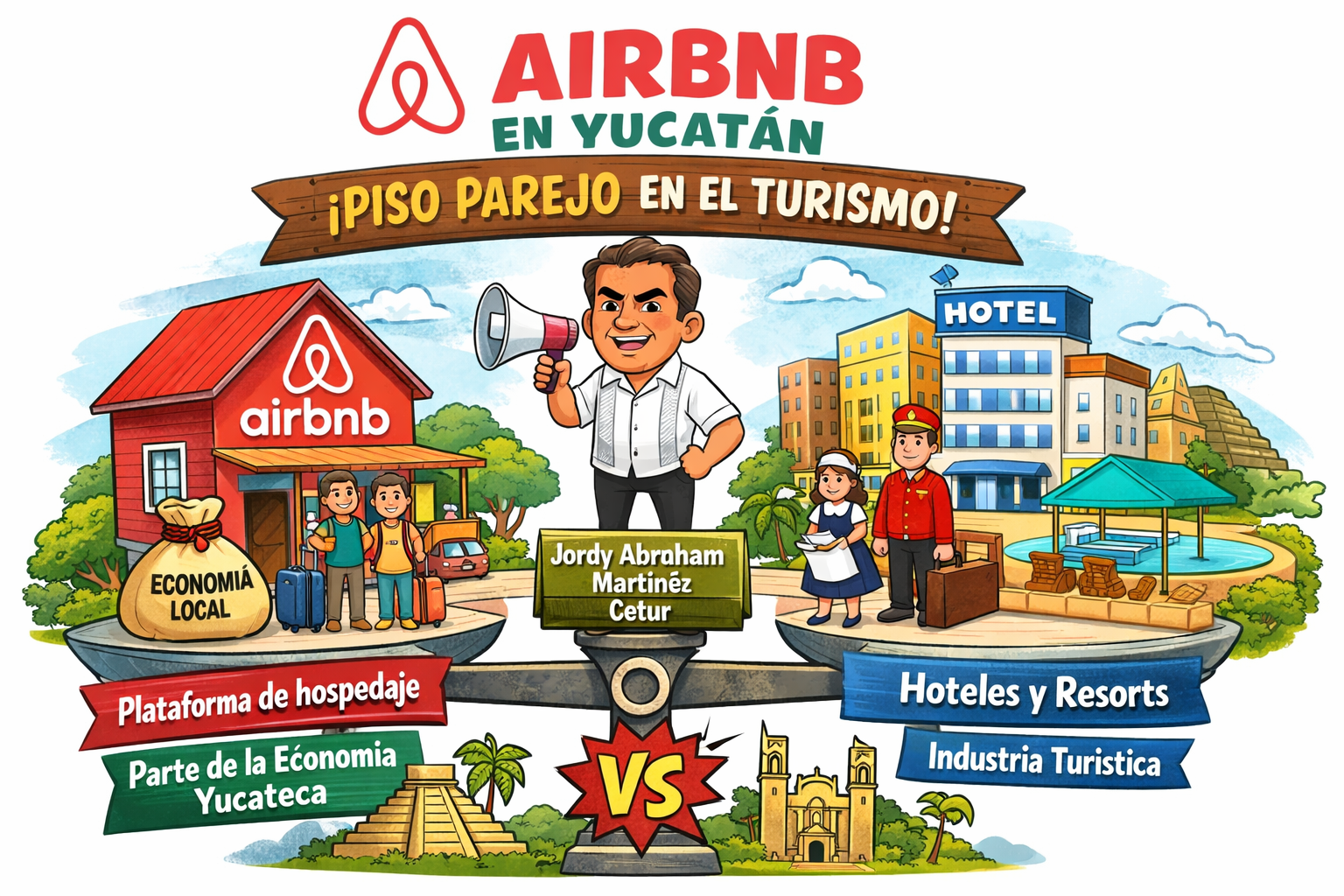 Cetur pide “piso parejo” en torno a regulación de plataformas de hospedaje en Yucatán