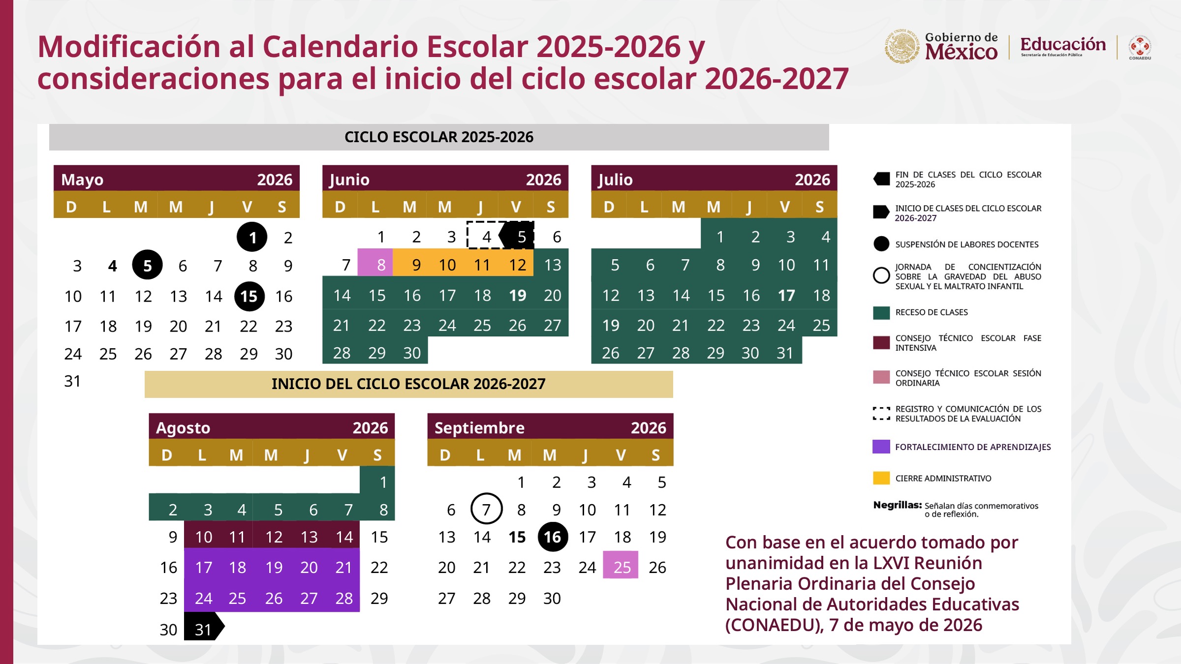 Yucatán aplicará ajustes al calendario escolar 2025-2026