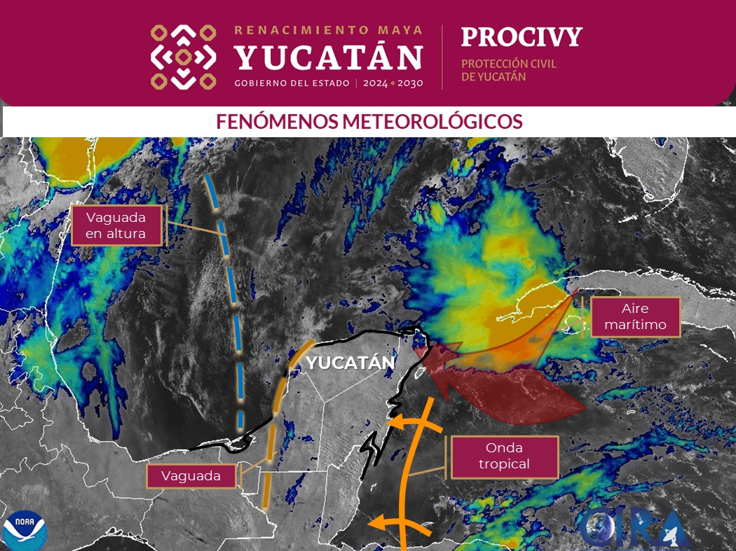 Continuará potencial de lluvias fuertes a intensas en Yucatán Continuará potencial de lluvias fuertes a intensas en Yucatán