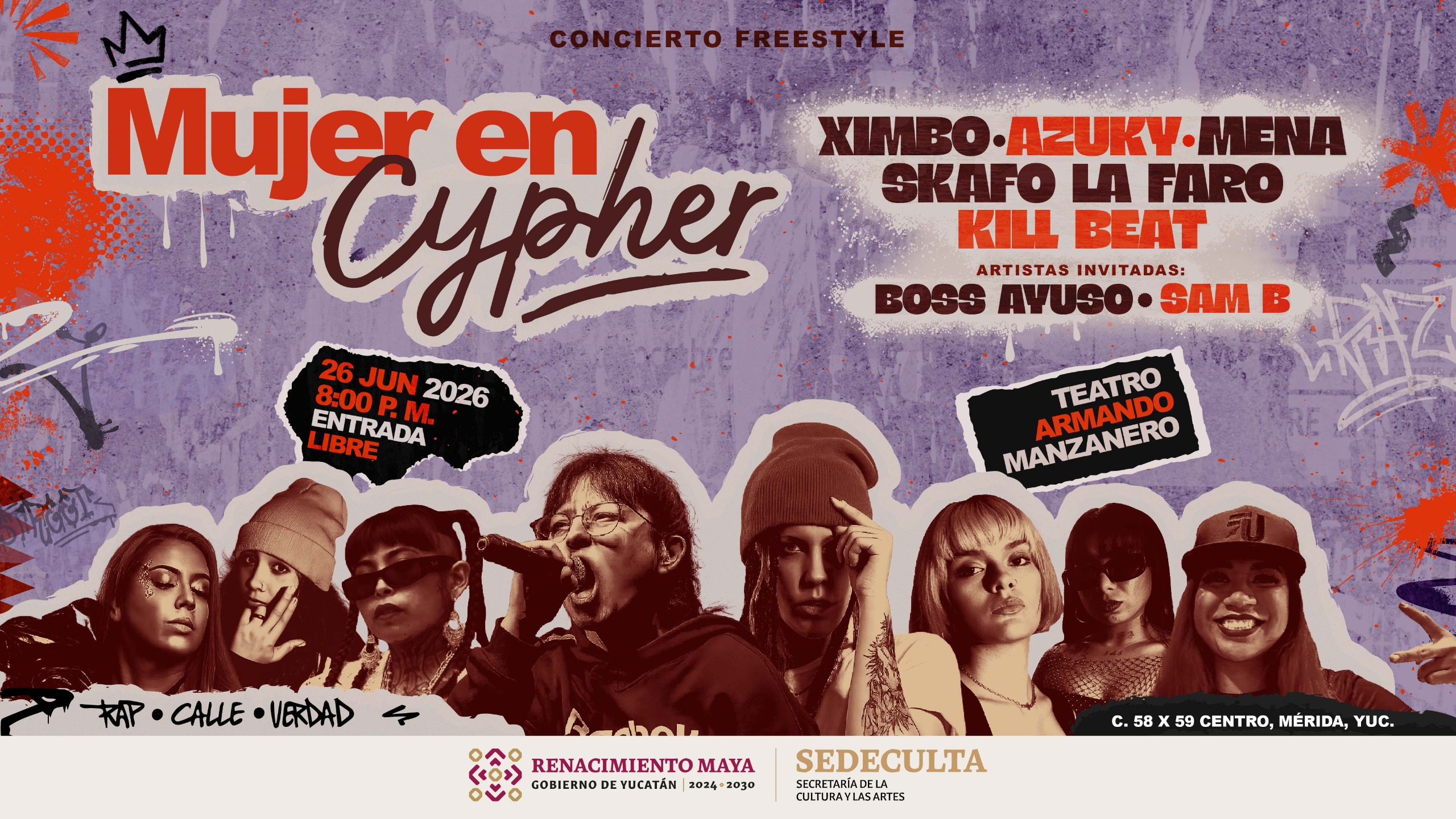 Mujer Cypher llega al Teatro Armando Manzanero con rap, freestyle y talento femenino