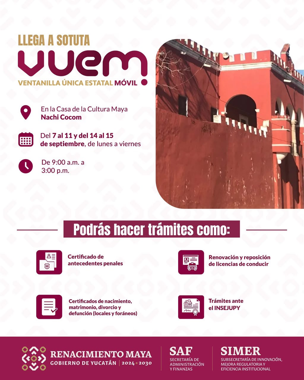 La Ventanilla Única Estatal Móvil llega a Sotuta